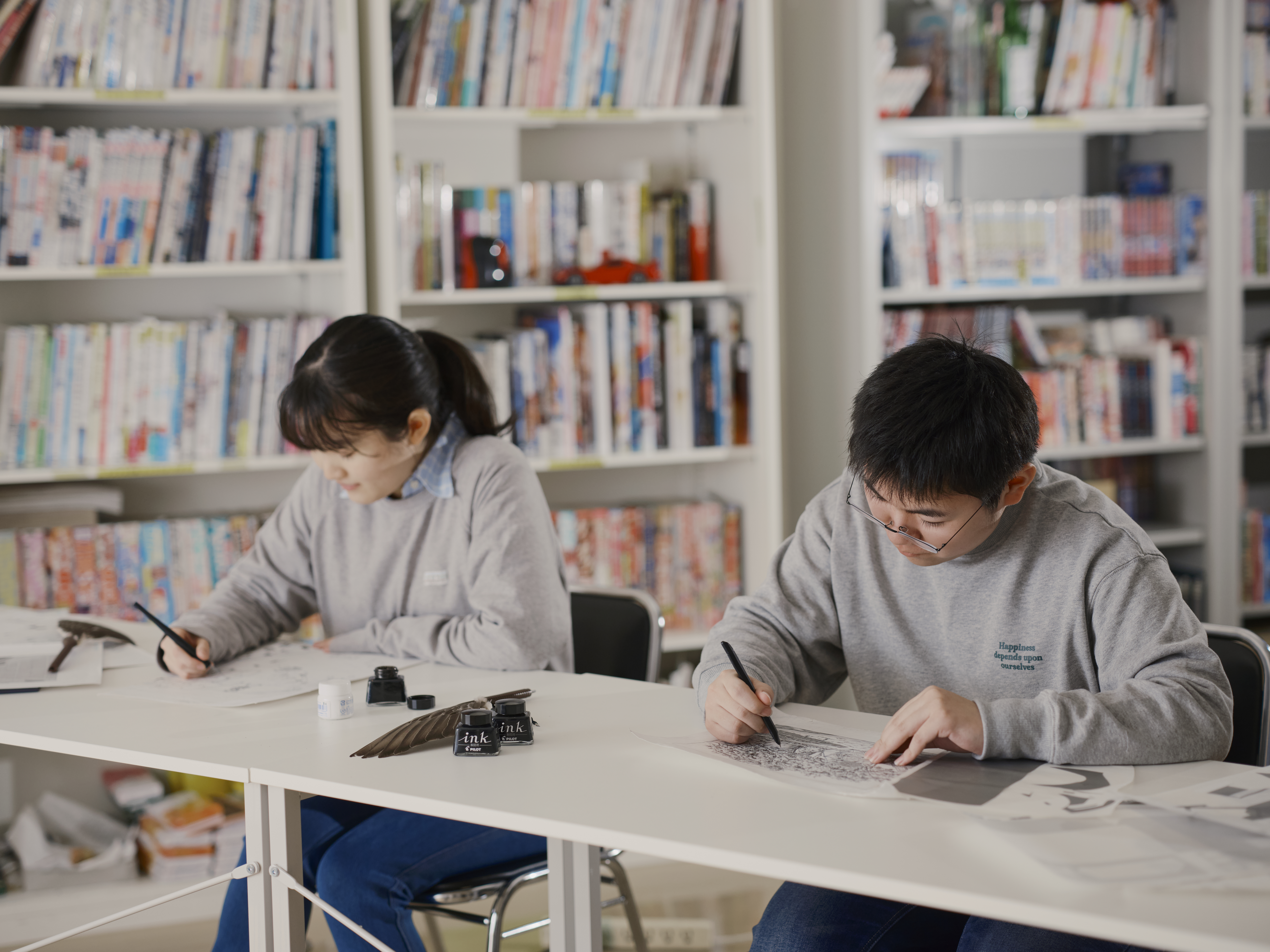 マンガ専攻の授業風景